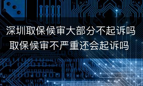 深圳取保候审大部分不起诉吗 取保候审不严重还会起诉吗