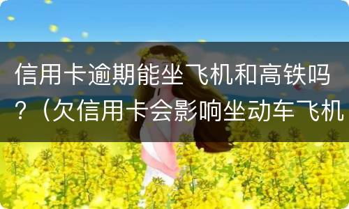 信用卡逾期能坐飞机和高铁吗?（欠信用卡会影响坐动车飞机吗）