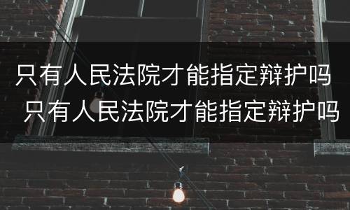 只有人民法院才能指定辩护吗 只有人民法院才能指定辩护吗为什么