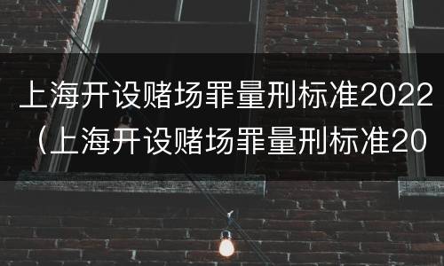上海开设赌场罪量刑标准2022（上海开设赌场罪量刑标准2020）