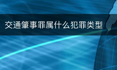 交通肇事罪属什么犯罪类型