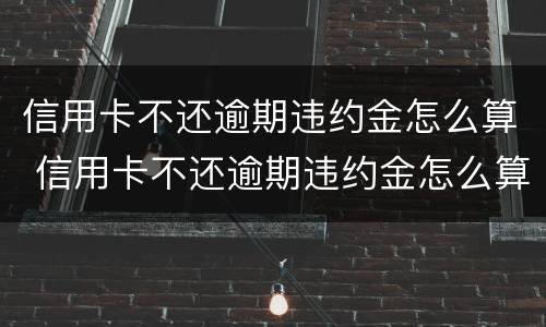 信用卡不还逾期违约金怎么算 信用卡不还逾期违约金怎么算出来的