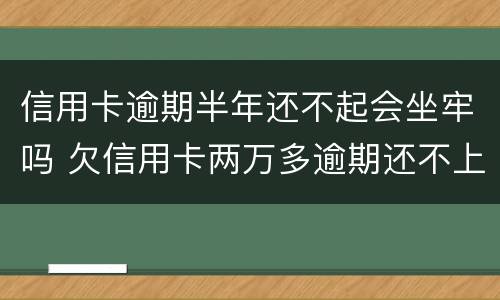 信用卡逾期半年还不起会坐牢吗 欠信用卡两万多逾期还不上会坐牢吗
