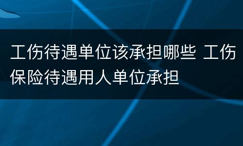 工伤待遇单位该承担哪些 工伤保险待遇用人单位承担