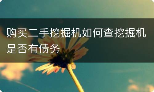 购买二手挖掘机如何查挖掘机是否有债务