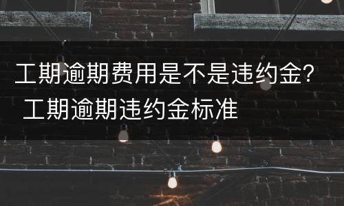 工期逾期费用是不是违约金？ 工期逾期违约金标准