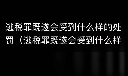逃税罪既遂会受到什么样的处罚（逃税罪既遂会受到什么样的处罚呢）