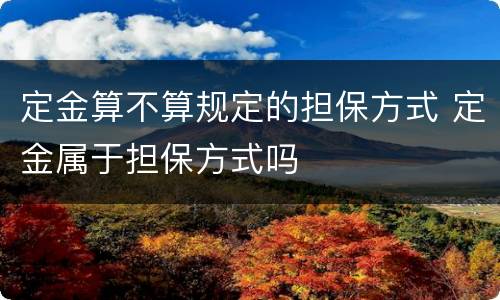 定金算不算规定的担保方式 定金属于担保方式吗