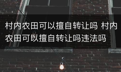 村内农田可以擅自转让吗 村内农田可以擅自转让吗违法吗