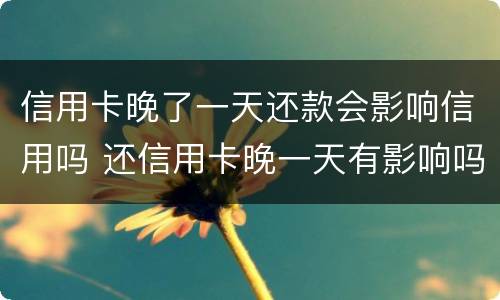 信用卡晚了一天还款会影响信用吗 还信用卡晚一天有影响吗