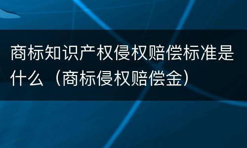 商标知识产权侵权赔偿标准是什么（商标侵权赔偿金）