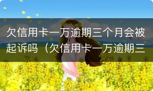 欠信用卡一万逾期三个月会被起诉吗（欠信用卡一万逾期三个月会被起诉吗）