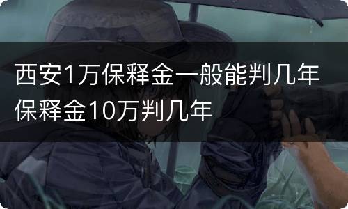 西安1万保释金一般能判几年 保释金10万判几年