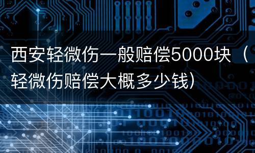 西安轻微伤一般赔偿5000块（轻微伤赔偿大概多少钱）