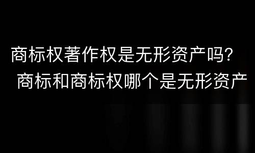 商标权著作权是无形资产吗？ 商标和商标权哪个是无形资产