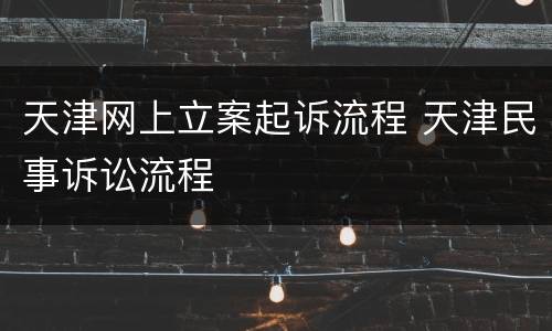 天津网上立案起诉流程 天津民事诉讼流程