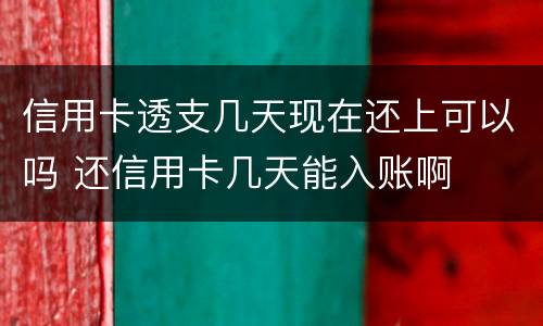 信用卡透支几天现在还上可以吗 还信用卡几天能入账啊