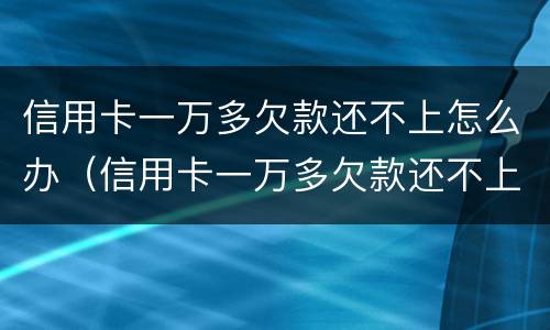 信用卡一万多欠款还不上怎么办（信用卡一万多欠款还不上怎么办呢）