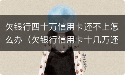 欠银行四十万信用卡还不上怎么办（欠银行信用卡十几万还不上怎么办?）