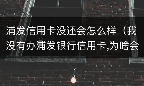 浦发信用卡没还会怎么样（我没有办浦发银行信用卡,为啥会收到）