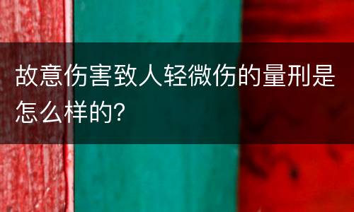 故意伤害致人轻微伤的量刑是怎么样的？