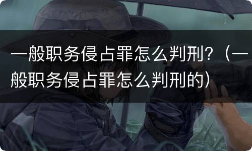 一般职务侵占罪怎么判刑?（一般职务侵占罪怎么判刑的）