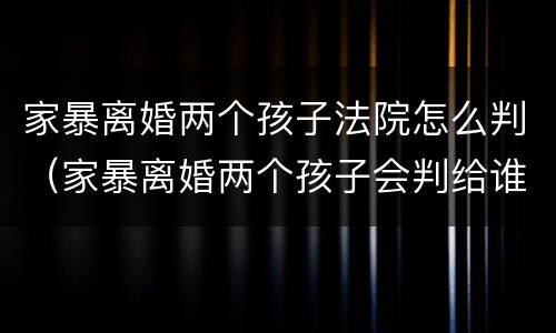 家暴离婚两个孩子法院怎么判（家暴离婚两个孩子会判给谁）