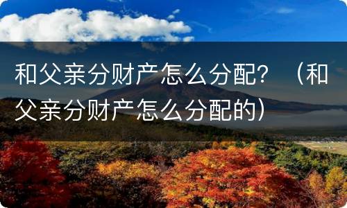 和父亲分财产怎么分配？（和父亲分财产怎么分配的）