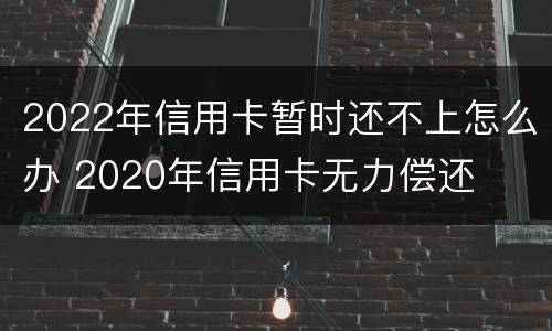 2022年信用卡暂时还不上怎么办 2020年信用卡无力偿还