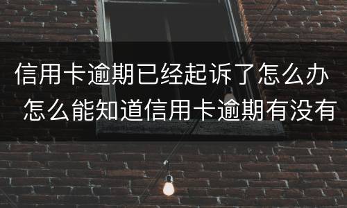 信用卡逾期已经起诉了怎么办 怎么能知道信用卡逾期有没有被起诉