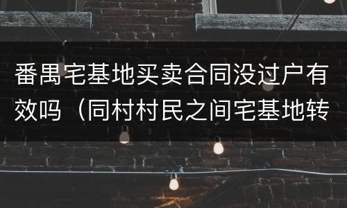 番禺宅基地买卖合同没过户有效吗（同村村民之间宅基地转让,没有过户）