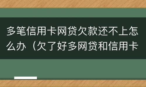 多笔信用卡网贷欠款还不上怎么办（欠了好多网贷和信用卡都逾期了怎么办?）