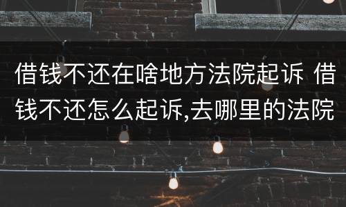 借钱不还在啥地方法院起诉 借钱不还怎么起诉,去哪里的法院起诉