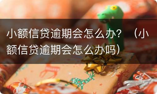 小额信贷逾期会怎么办？（小额信贷逾期会怎么办吗）