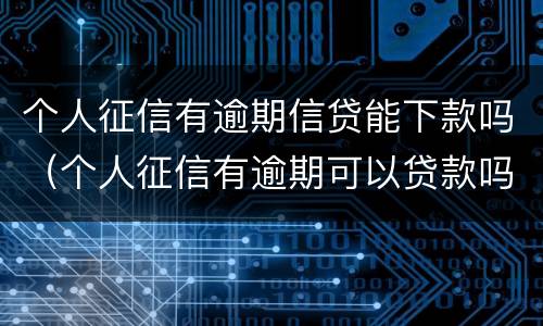 个人征信有逾期信贷能下款吗（个人征信有逾期可以贷款吗）