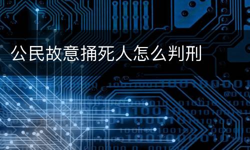 公民故意捅死人怎么判刑