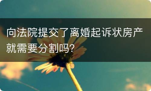 向法院提交了离婚起诉状房产就需要分割吗？
