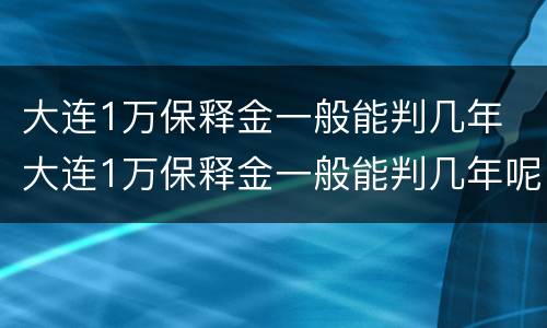 大连1万保释金一般能判几年 大连1万保释金一般能判几年呢