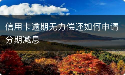 信用卡逾期无力偿还如何申请分期减息