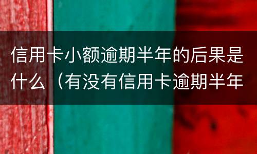 信用卡小额逾期半年的后果是什么（有没有信用卡逾期半年以上的）