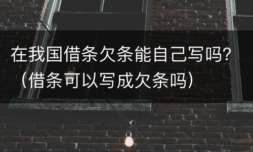 在我国借条欠条能自己写吗？（借条可以写成欠条吗）