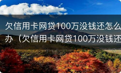 欠信用卡网贷100万没钱还怎么办（欠信用卡网贷100万没钱还怎么办呢）