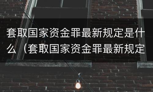 套取国家资金罪最新规定是什么（套取国家资金罪最新规定是什么法律）
