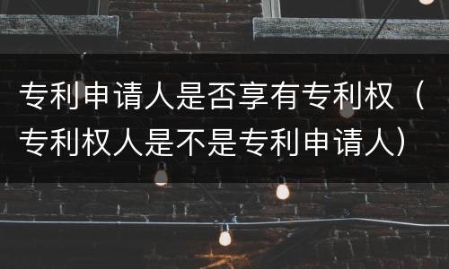 专利申请人是否享有专利权（专利权人是不是专利申请人）