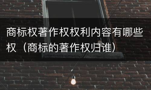 商标权著作权权利内容有哪些权（商标的著作权归谁）