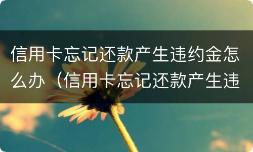 信用卡忘记还款产生违约金怎么办（信用卡忘记还款产生违约金怎么办呢）