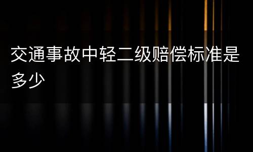 交通事故中轻二级赔偿标准是多少