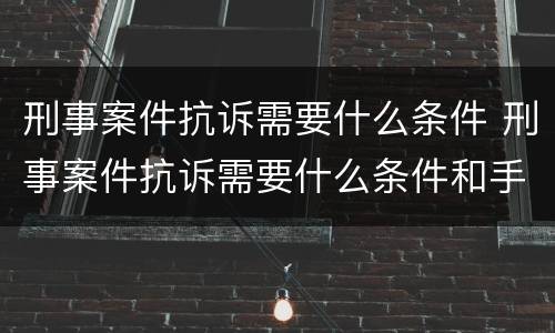 刑事案件抗诉需要什么条件 刑事案件抗诉需要什么条件和手续
