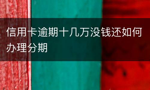 信用卡逾期十几万没钱还如何办理分期