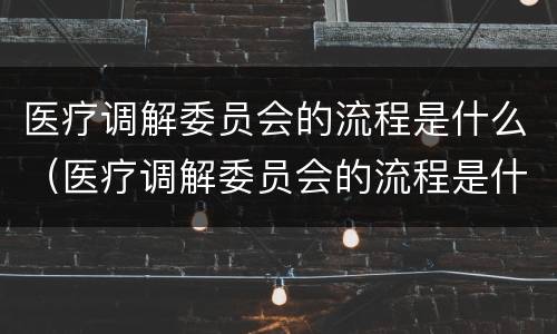 医疗调解委员会的流程是什么（医疗调解委员会的流程是什么意思）